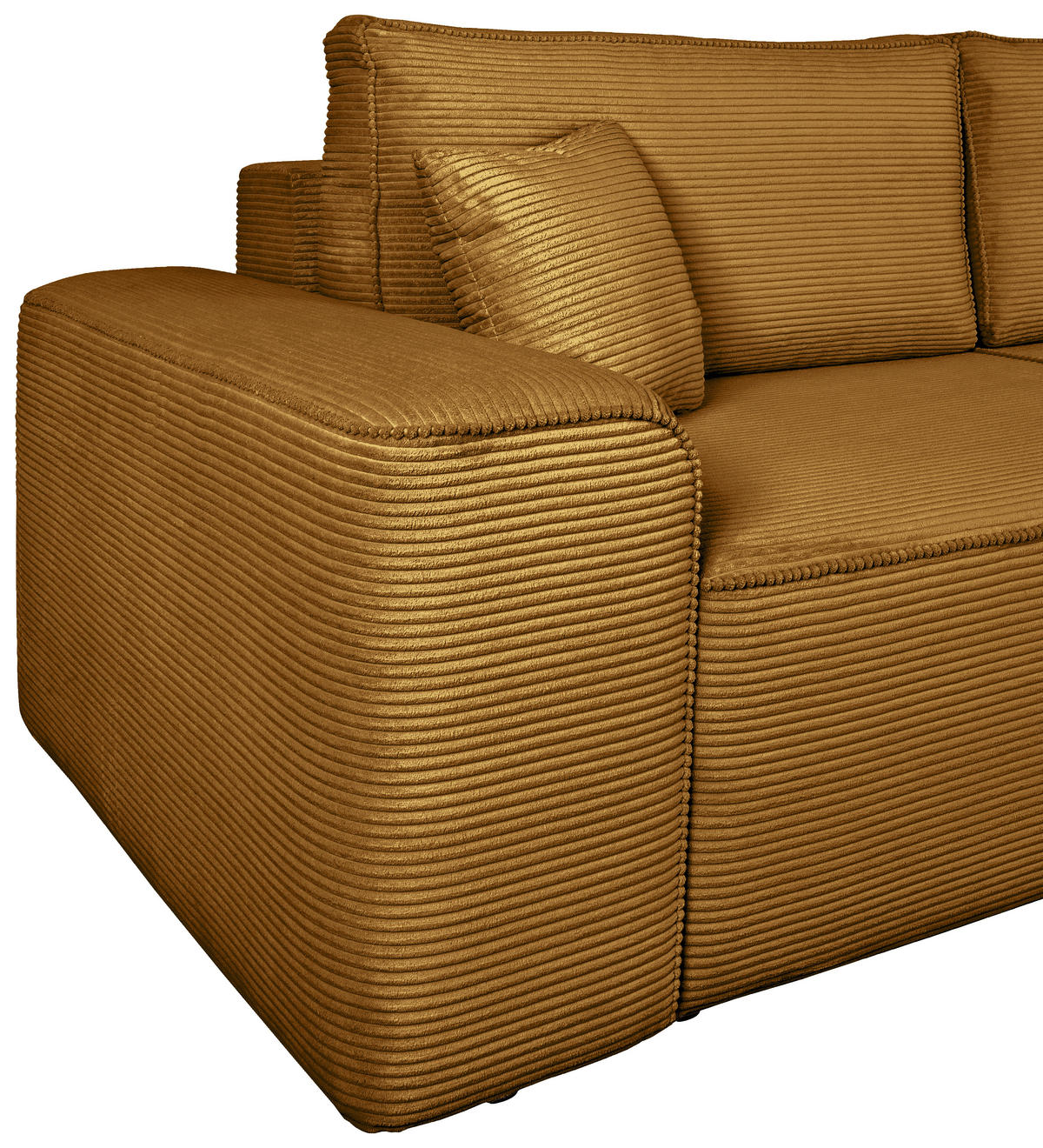 SCHLAFSOFA  mit Rücken echt, Armteil links, Armteil rechts Cord Senfgelb  - Senfgelb/Schwarz, Design, Kunststoff/Textil (261/95/108cm) - Xora