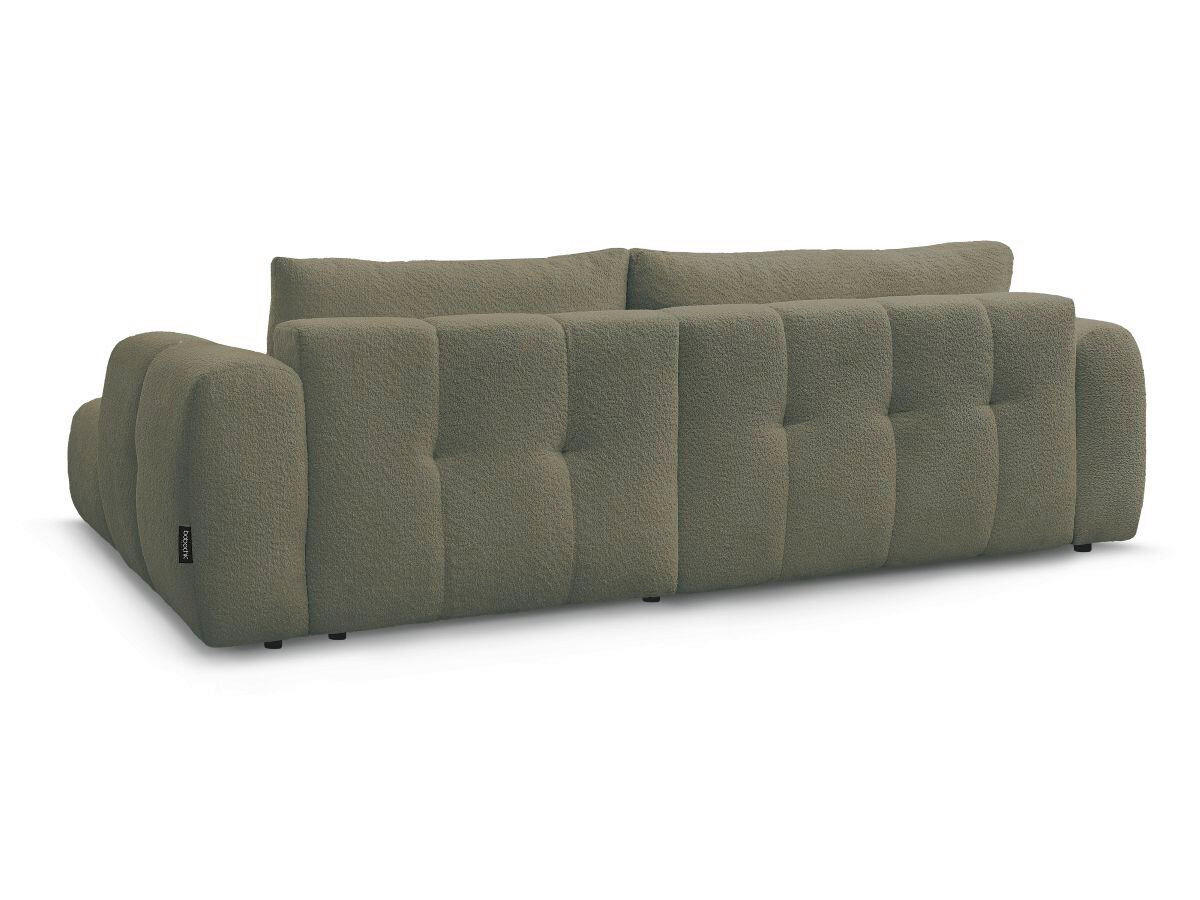 ECKSCHLAFSOFA FUJI Bouclé Grün  inkl.  - Schwarz/Grün, MODERN, Kunststoff/Textil (292/160cm)