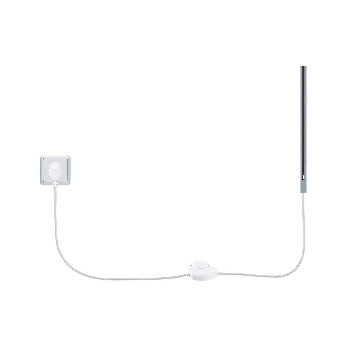 SCHIENENSYSTEM-EINSPEISER 200/1,8/1,8 cm   - Chromfarben, Basics, Kunststoff (200/1,8/1,8cm) - Paulmann