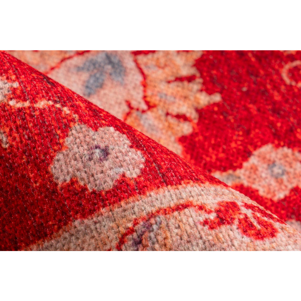 Thumbnail - Novel Flachwebeteppich Faye 625 Rot, Rot, Textil, Vintage, rechteckig, 75x150 cm, pflegeleicht, Teppiche & Böden, Teppic...