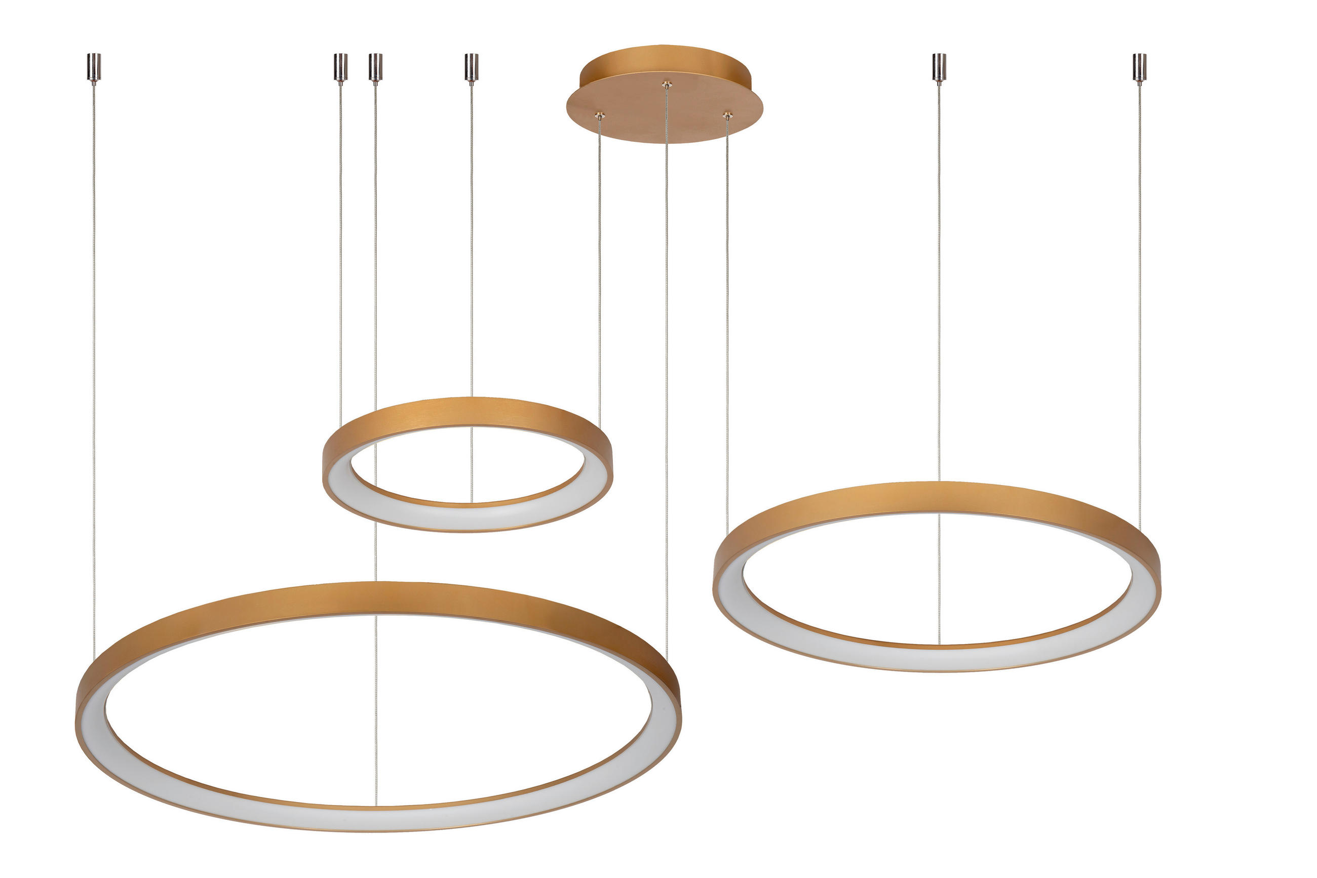 LED-PENDELLEUCHTE 78/78/200 cm  - Messingfarben, Design, Kunststoff (78/78/200cm) - Lucide
