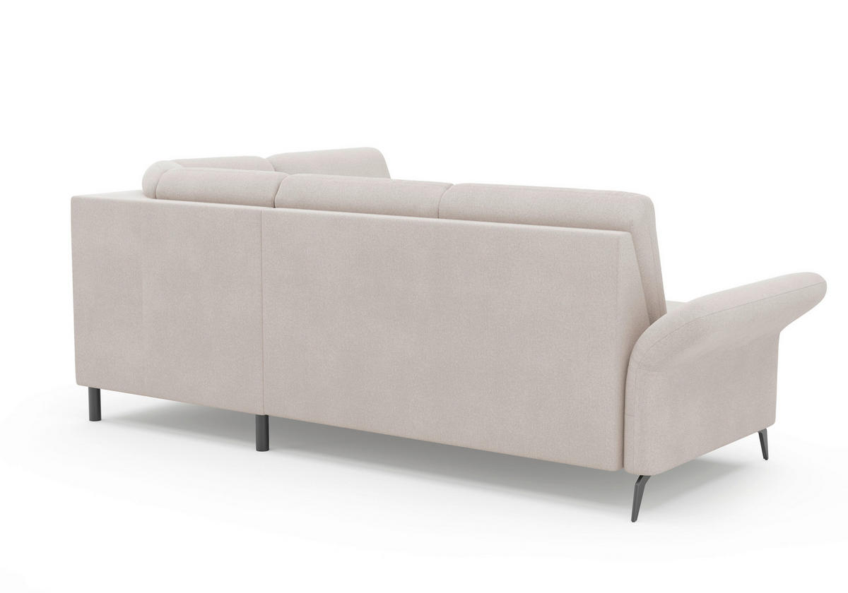 ECKSOFA ROCHELLE E Greige Flachgewebe  - Greige/Schwarz, KONVENTIONELL, Textil/Metall (240/216cm) - Sit & More