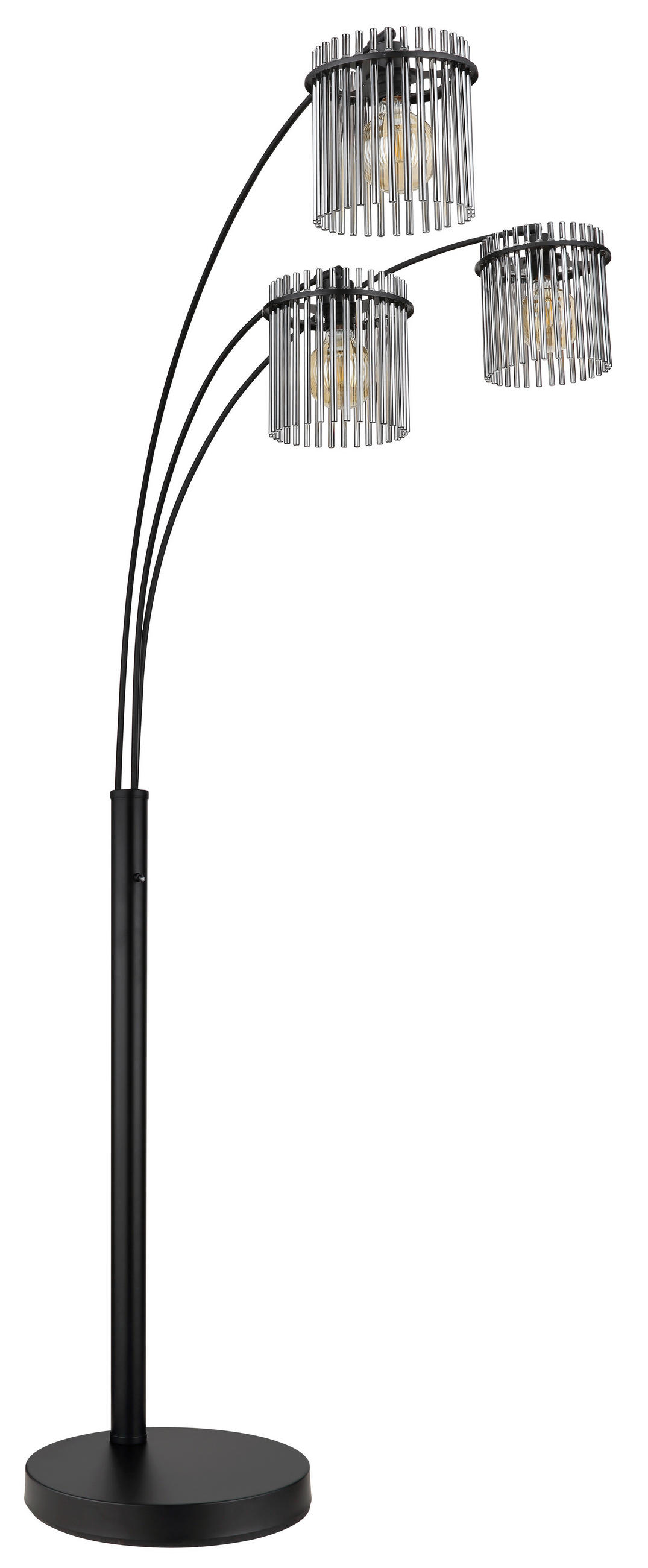 STEHLEUCHTE GORLEY 100/160/180 cm   - Schwarz/Grau, Basics, Glas/Kunststoff (100/160/180cm) - Globo