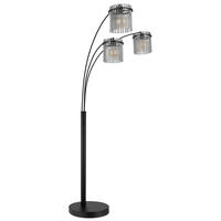 STEHLEUCHTE GORLEY 100/160/180 cm   - Schwarz/Grau, Basics, Glas/Kunststoff (100/160/180cm) - Globo