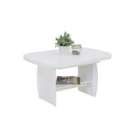 COUCHTISCH 68/90-142/52-62 cm oval Weiß  - Weiß, Design, Holzwerkstoff (68/90-142/52-62cm) - Livetastic