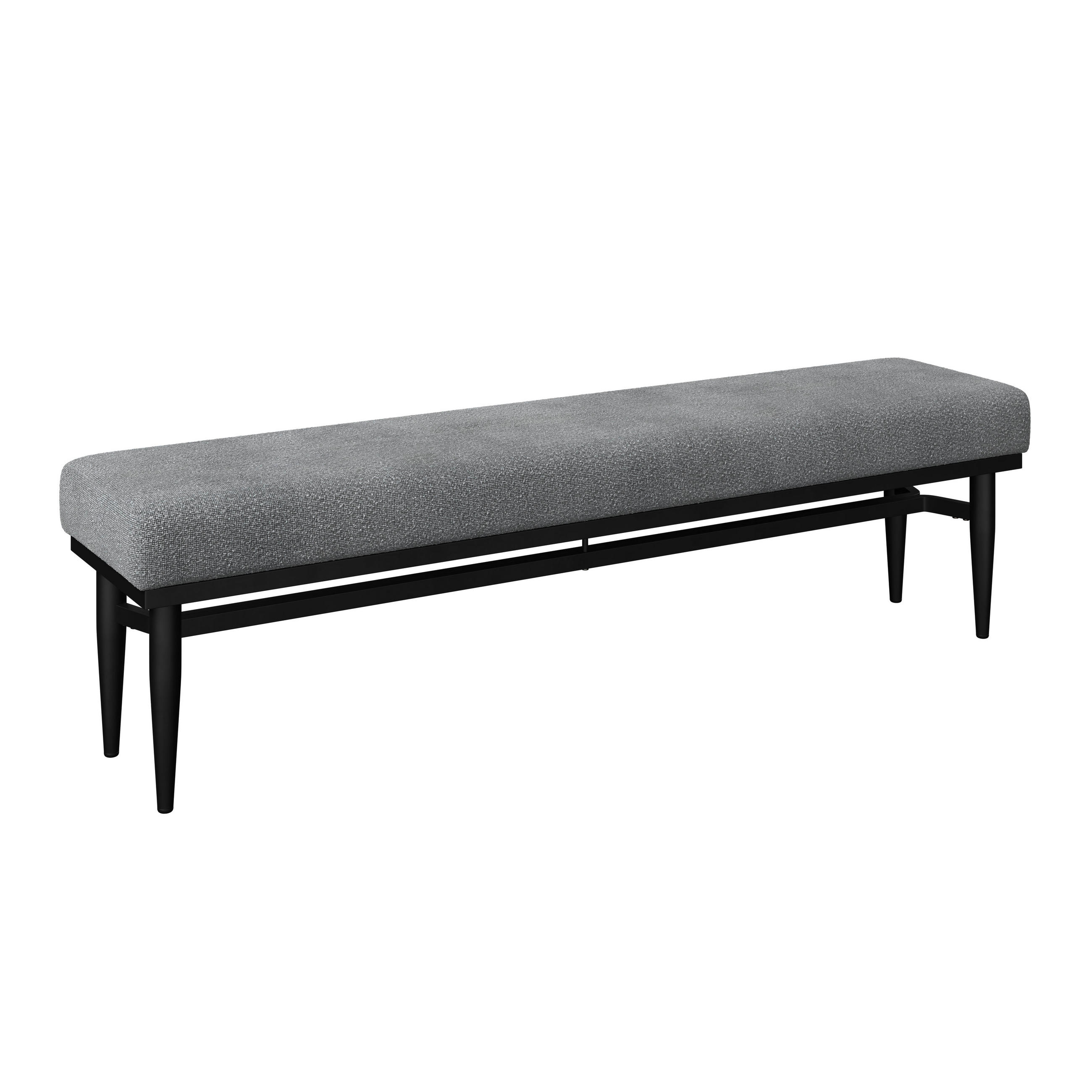 GARTENBANK 180/48/40 cm  Edelstahl  - Anthrazit/Hellgrau, MODERN, Textil/Metall (180/48/40cm) - Amatio