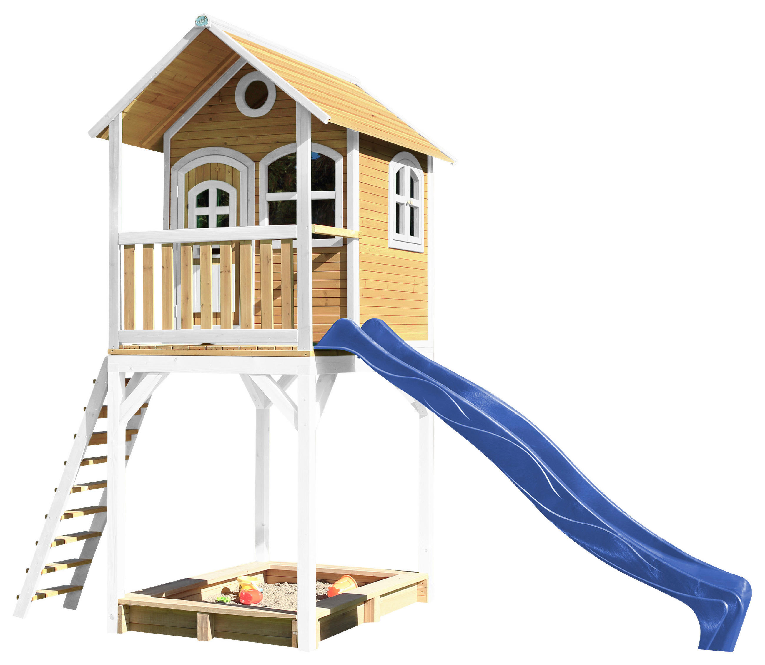 LEKTORN 420/320/191 cm SPIELTURM ROMY  - vit/brun, Klassisk, trä/plast (420/320/191cm)