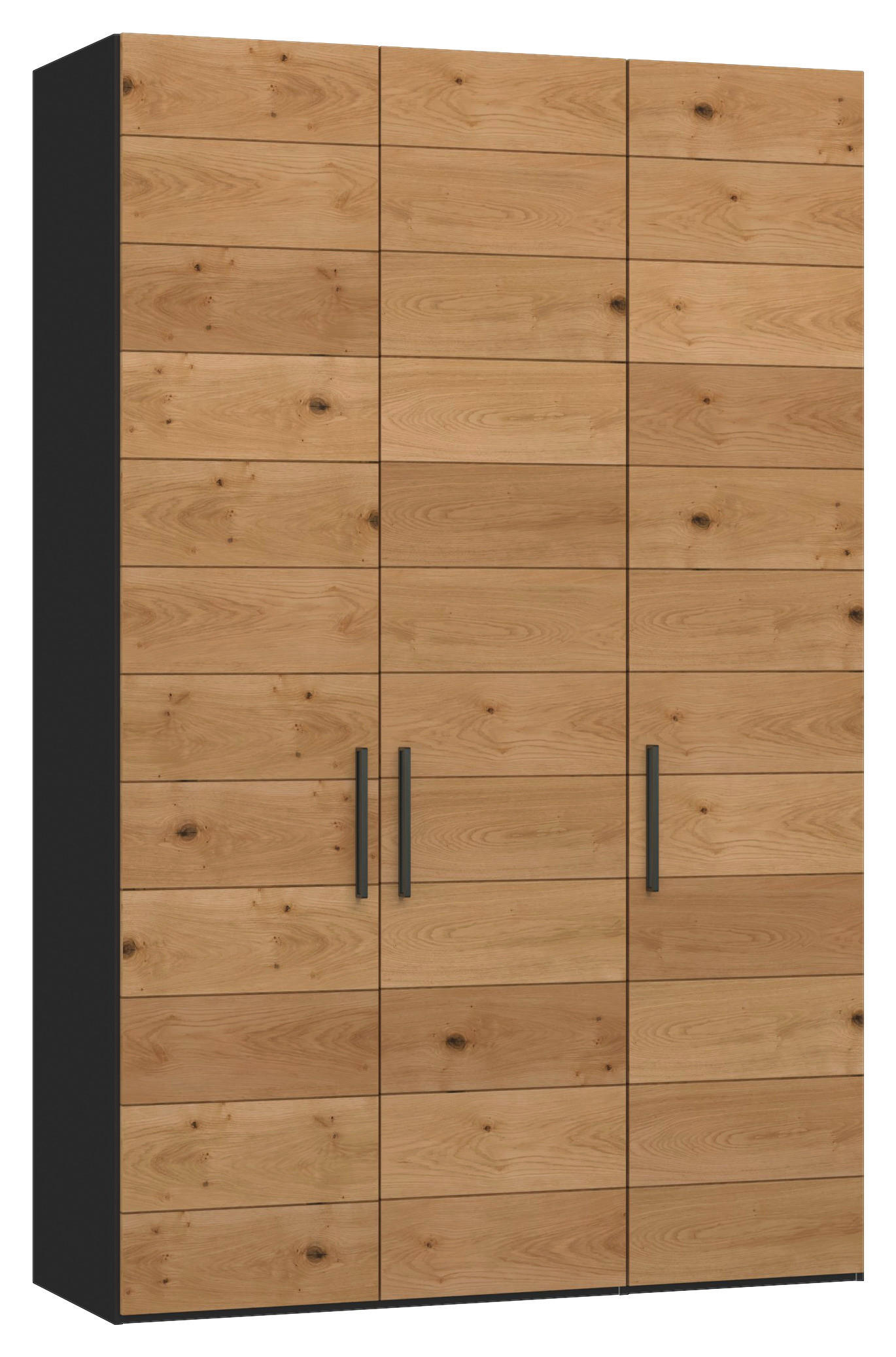 DREHTÜRENSCHRANK 152/220/59 cm,  in Schwarz, Wildeiche, 3-türig  - Wildeiche/Titanfarben, Design, Holz/Holzwerkstoff (152/220/59cm) - Jutzler