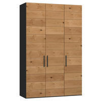 DREHTÜRENSCHRANK 152/220/59 cm,  in Schwarz, Wildeiche, 3-türig  - Wildeiche/Titanfarben, Design, Holz/Holzwerkstoff (152/220/59cm) - Jutzler