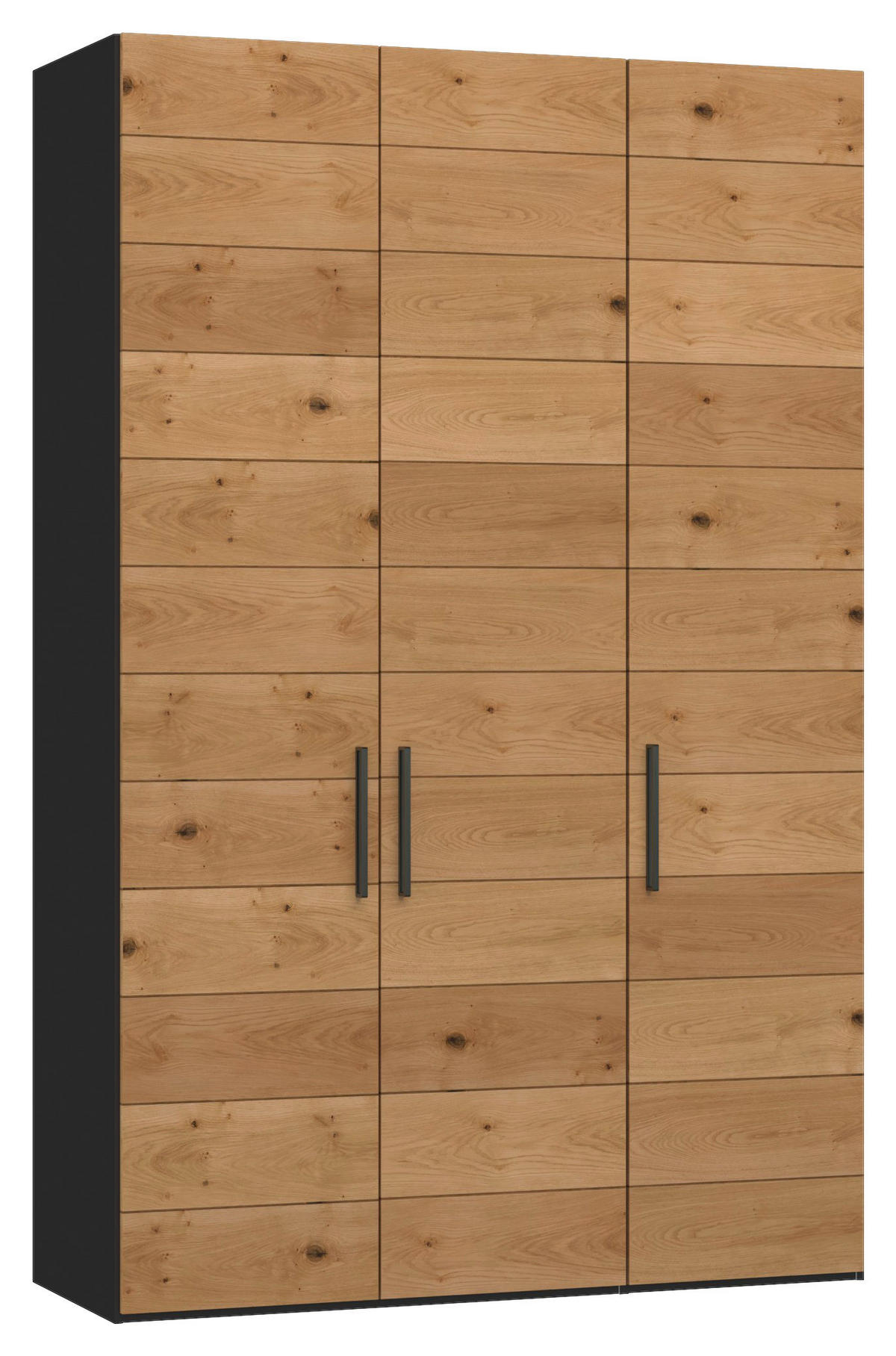 DREHTÜRENSCHRANK 152/220/59 cm,  in Schwarz, Wildeiche, 3-türig  - Wildeiche/Titanfarben, Design, Holz/Holzwerkstoff (152/220/59cm) - Jutzler