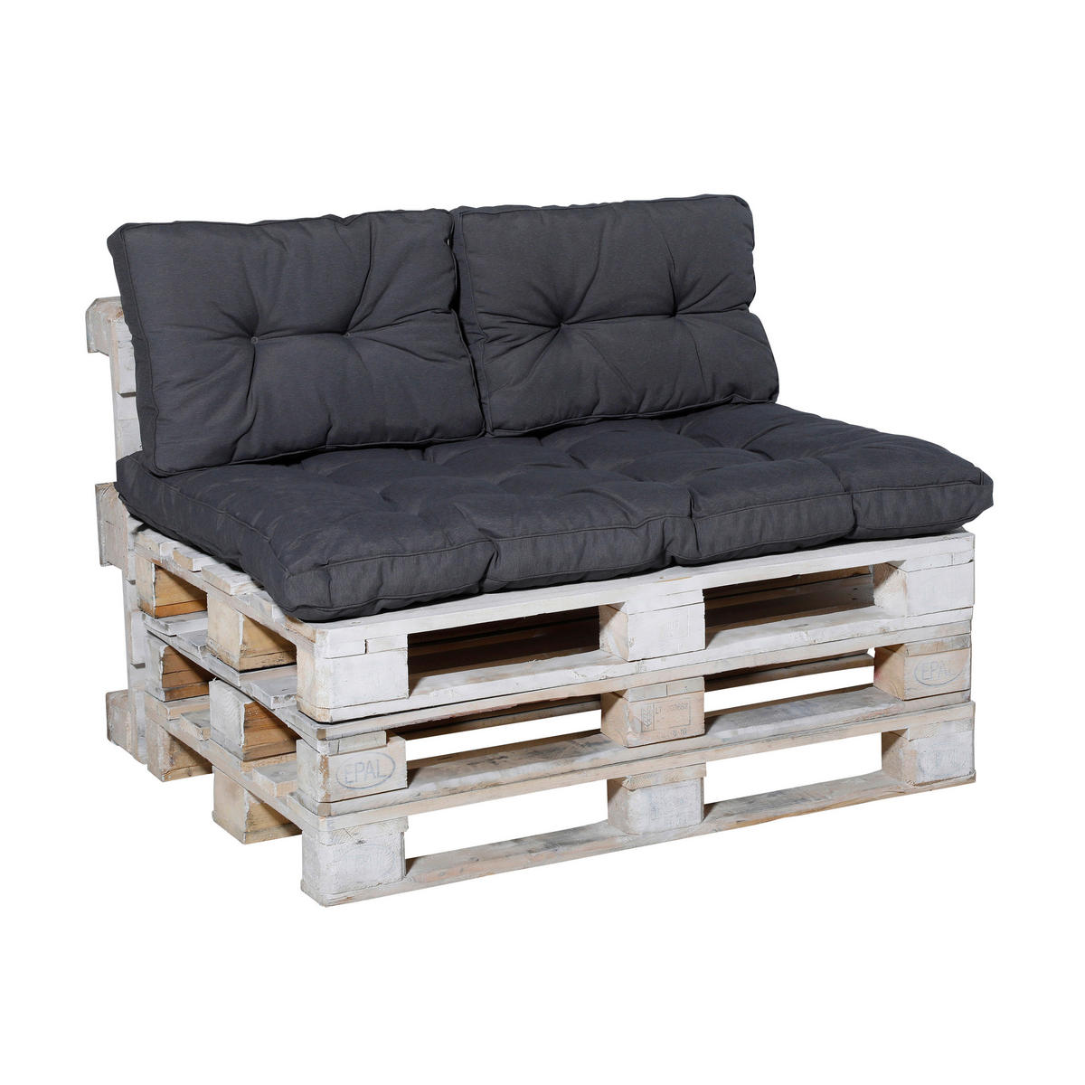 PALETTENKISSEN 120/10/80 cm  - Dunkelgrau, Basics, Textil (120/10/80cm)