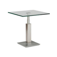 BEISTELLTISCH in Metall, Glas 60/60/46-65 cm  - Edelstahlfarben/Nickelfarben, Design, Glas/Metall (60/60/46-65cm)