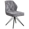 STUHL   Webstoff  Grau, Schwarz  - Schwarz/Grau, Design, Textil/Metall (50/85/60cm) - Carryhome