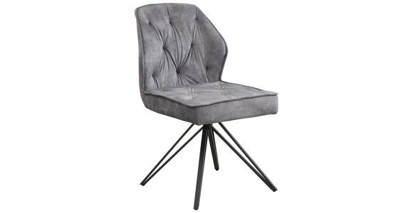 STUHL   Webstoff  Grau, Schwarz  - Schwarz/Grau, Design, Textil/Metall (50/85/60cm) - Carryhome