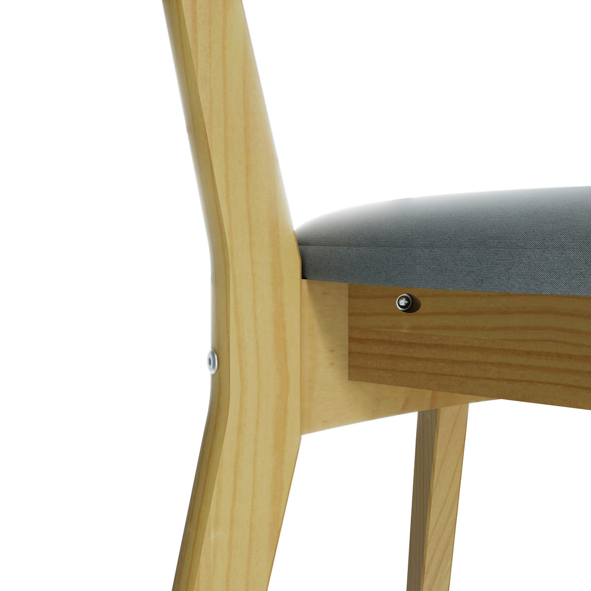STUHL-SET 2 Stück  in Holz, Textil  - Naturfarben/Grau, MODERN, Holz/Textil (51,5/80,5/49cm) - MID.YOU
