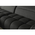 ECKSOFA Anthrazit Flachgewebe Rücken echt, Kopfteilverstellung, Sitztiefenverstellung  - Anthrazit/Schwarz, KONVENTIONELL, Textil/Metall (175/272cm) - Carryhome