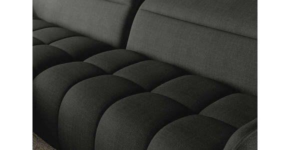 ECKSOFA Anthrazit Flachgewebe Rücken echt, Kopfteilverstellung, Sitztiefenverstellung  - Anthrazit/Schwarz, KONVENTIONELL, Textil/Metall (175/272cm) - Carryhome