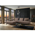 ECKSOFA in Chenille Braun  224/305 cm  - Schwarz/Braun, Design, Textil/Metall (224/305cm) - Dieter Knoll