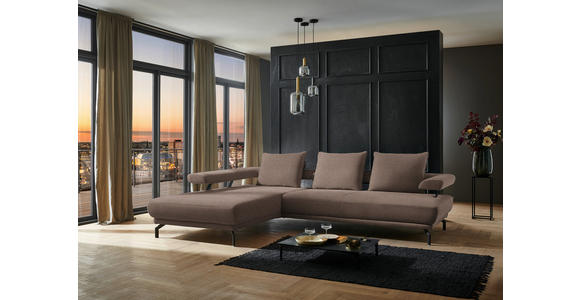 ECKSOFA in Chenille Braun 224/305 cm - Schwarz/Braun, Design, Textil/Metall (224/305cm) - Dieter Knoll