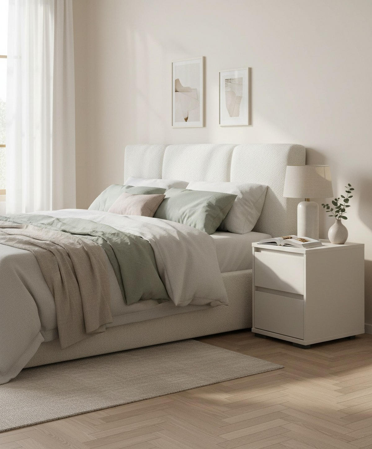 NACHTSCHRANK 40/55/48 cm  - Kaschmir/Anthrazit, Design, Holzwerkstoff/Kunststoff (40/55/48cm) - Carryhome
