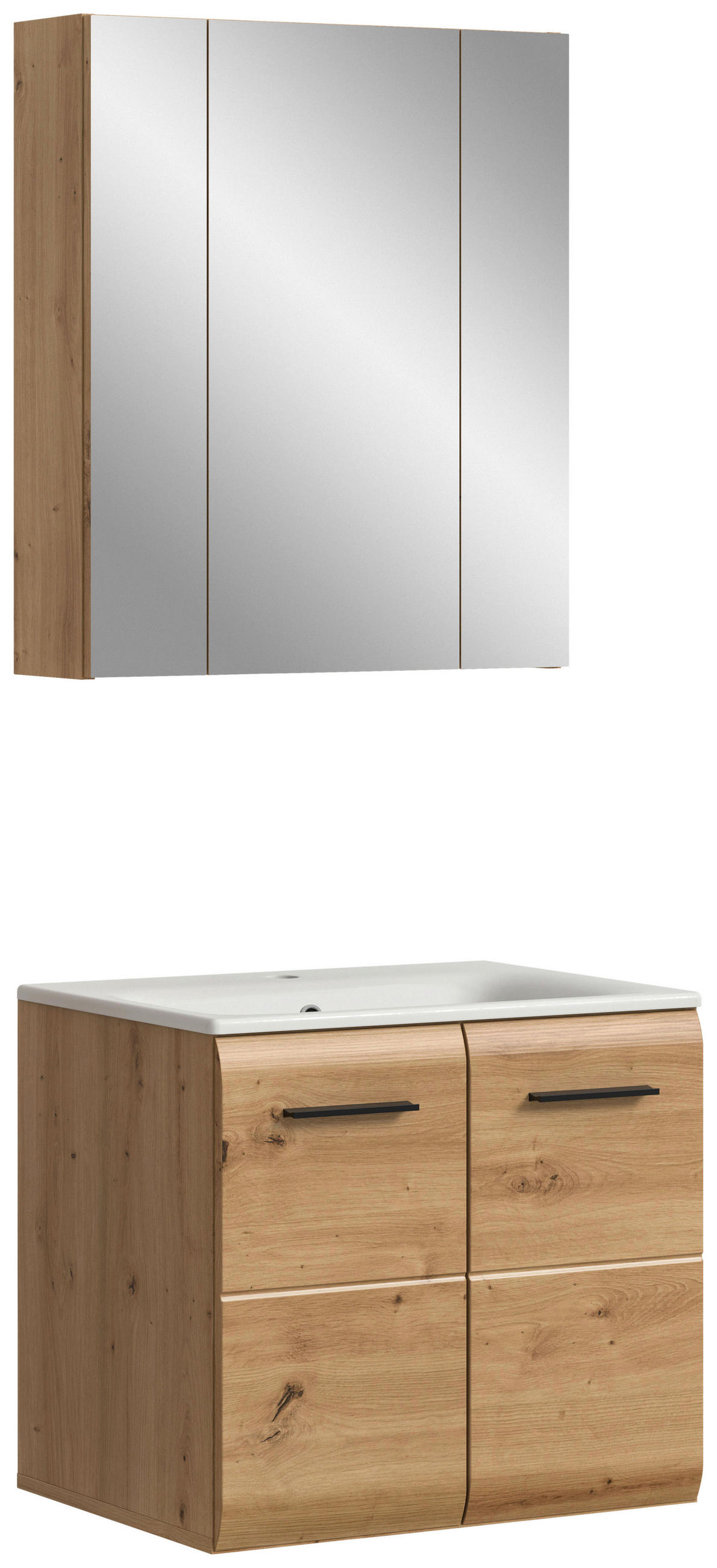 BADEZIMMER 2-teilig 60 cm  - Weiss/Schwarz, Basics, Keramik/Holzwerkstoff (60cm) - MID.YOU