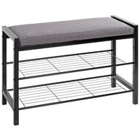 GARDEROBENBANK  in 75/50/32 cm  - Schwarz/Grau, Basics, Textil/Metall (75/50/32cm)
