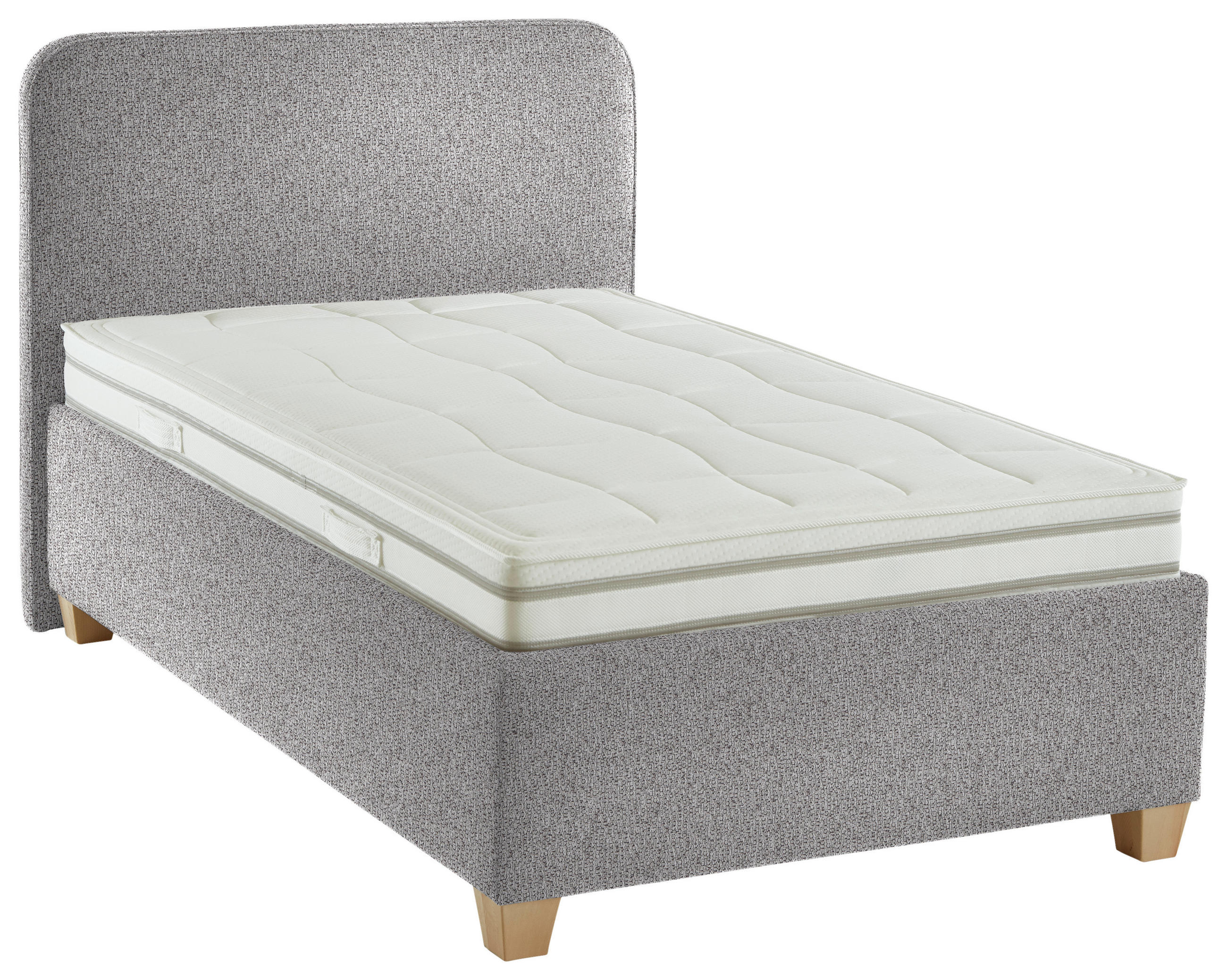 POLSTERBETT 120/200 cm  in Hellgrau  - Weiss/Hellgrau, Konventionell, Holz/Textil (120/200cm) - Beldomo - Sleep