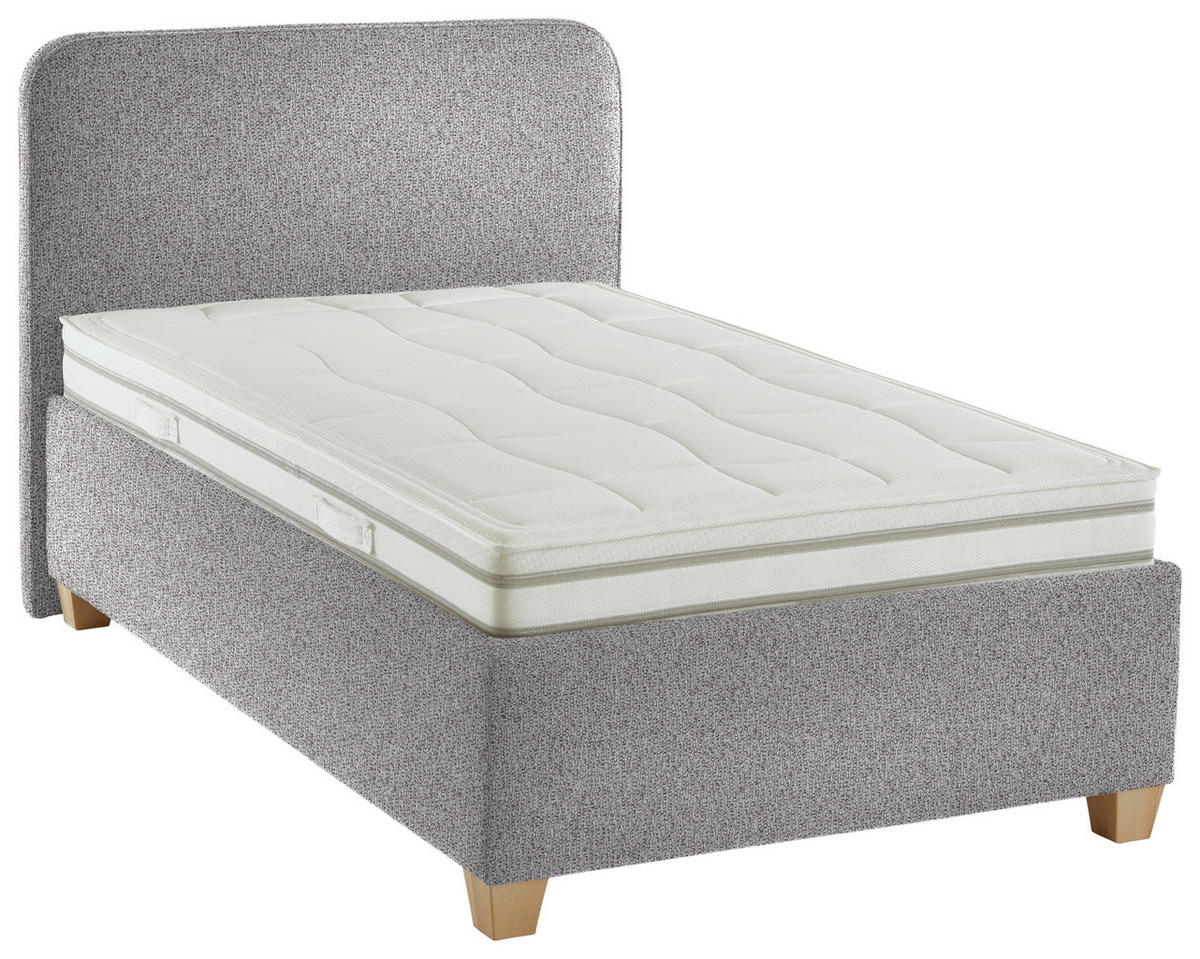 POLSTERBETT 120/200 cm  in Hellgrau  - Weiss/Hellgrau, Konventionell, Holz/Textil (120/200cm) - Beldomo - Sleep