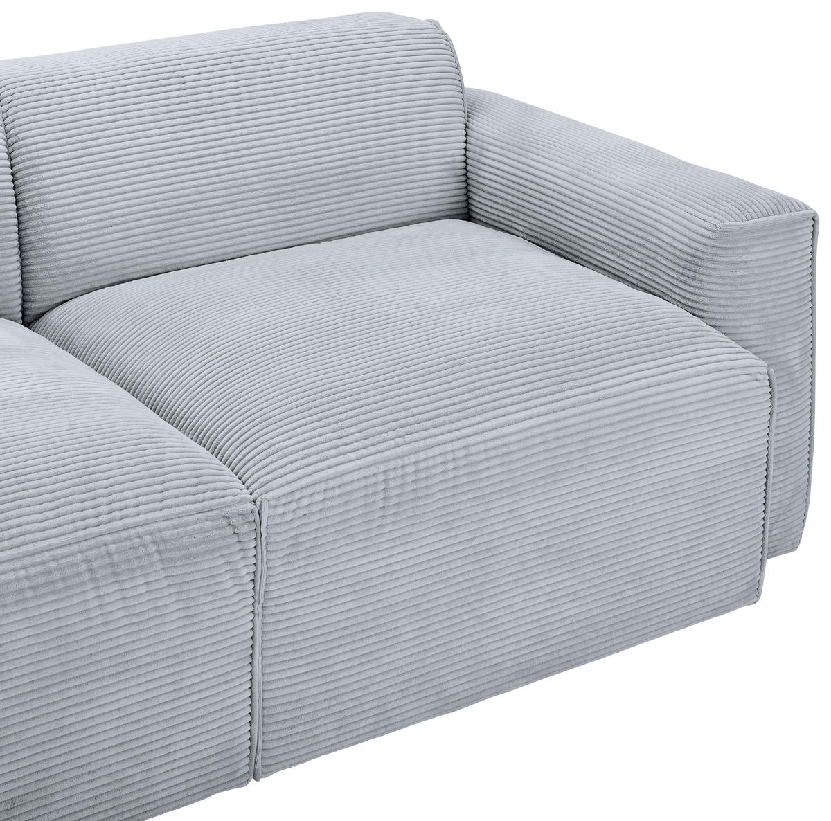 ECKSOFA in Cord Grau  - Schwarz/Grau, Design, Kunststoff/Textil (196/303cm) - Livetastic