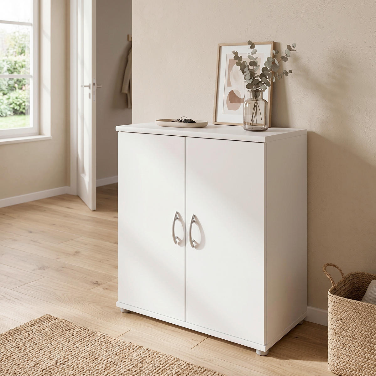 KOMMODE , ,  - Silberfarben/Weiß, Design, Holzwerkstoff/Kunststoff (60/70/30cm) - Livetastic