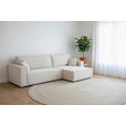 ECKSOFA inkl. Funktionen Creme Cord  - Creme/Schwarz, Design, Textil (267/141cm) - Xora