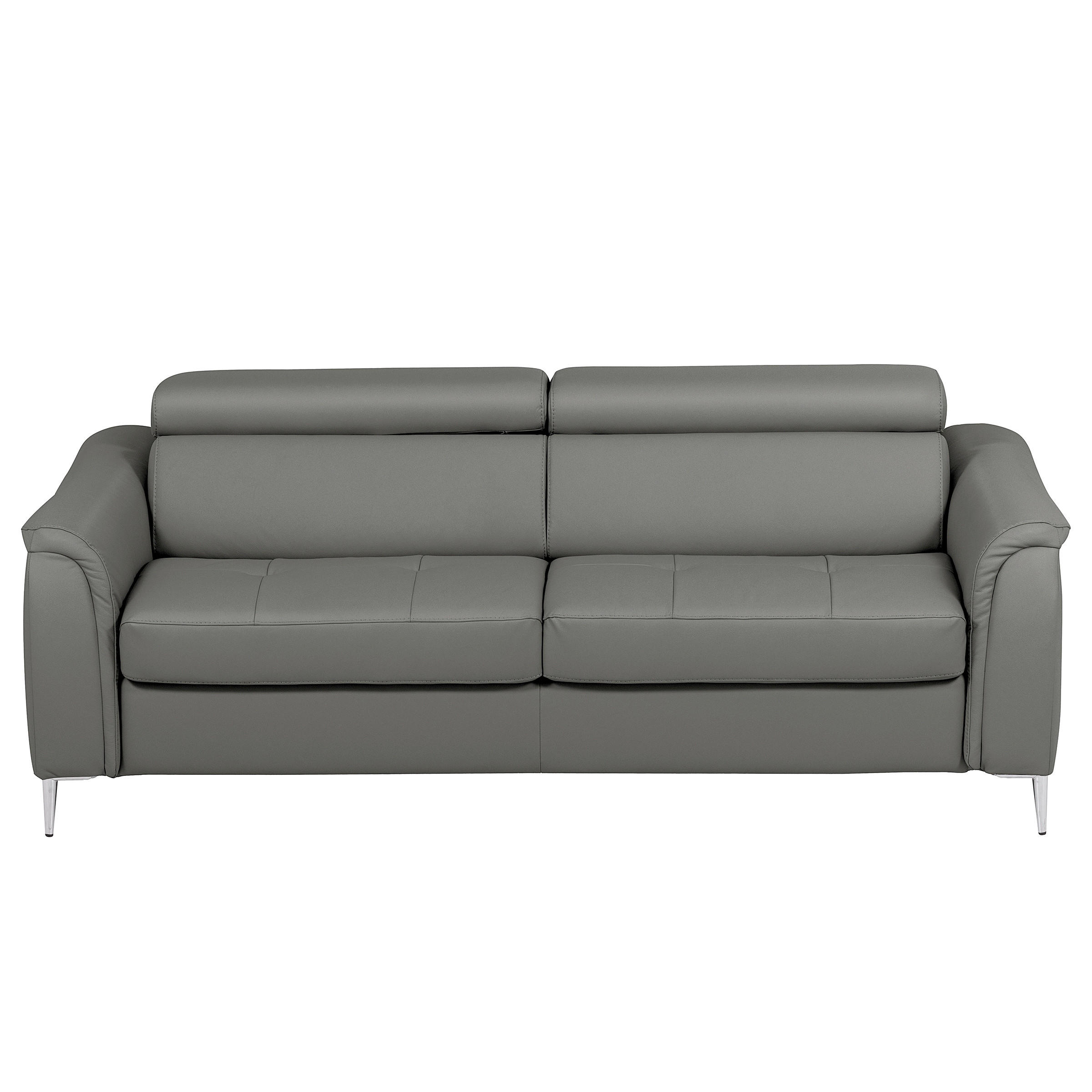 SCHLAFSOFA PAFOS Dunkelgrau Echtleder Lederlook  - Dunkelgrau, Design, Leder/Textil (203/77-98/103cm) - MID.YOU