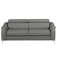 SCHLAFSOFA PAFOS Dunkelgrau Echtleder Lederlook  - Dunkelgrau, Design, Leder/Textil (203/77-98/103cm) - MID.YOU