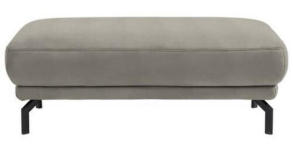 HOCKER in Textil Silberfarben  - Silberfarben/Schwarz, Design, Textil/Metall (127/46/72cm) - Dieter Knoll