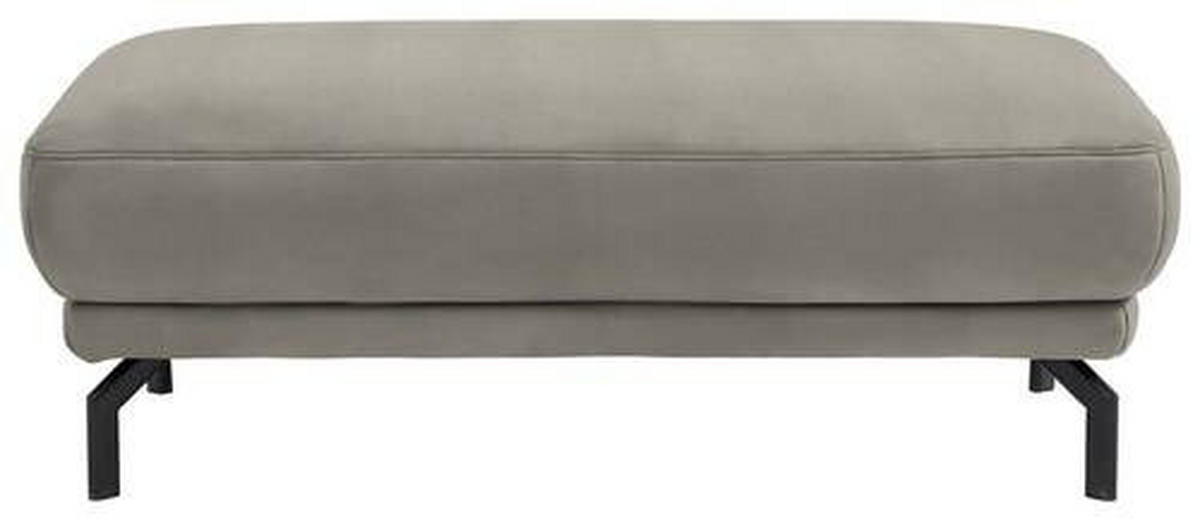 HOCKER in Textil Silberfarben  - Silberfarben/Schwarz, Design, Textil/Metall (127/46/72cm) - Dieter Knoll