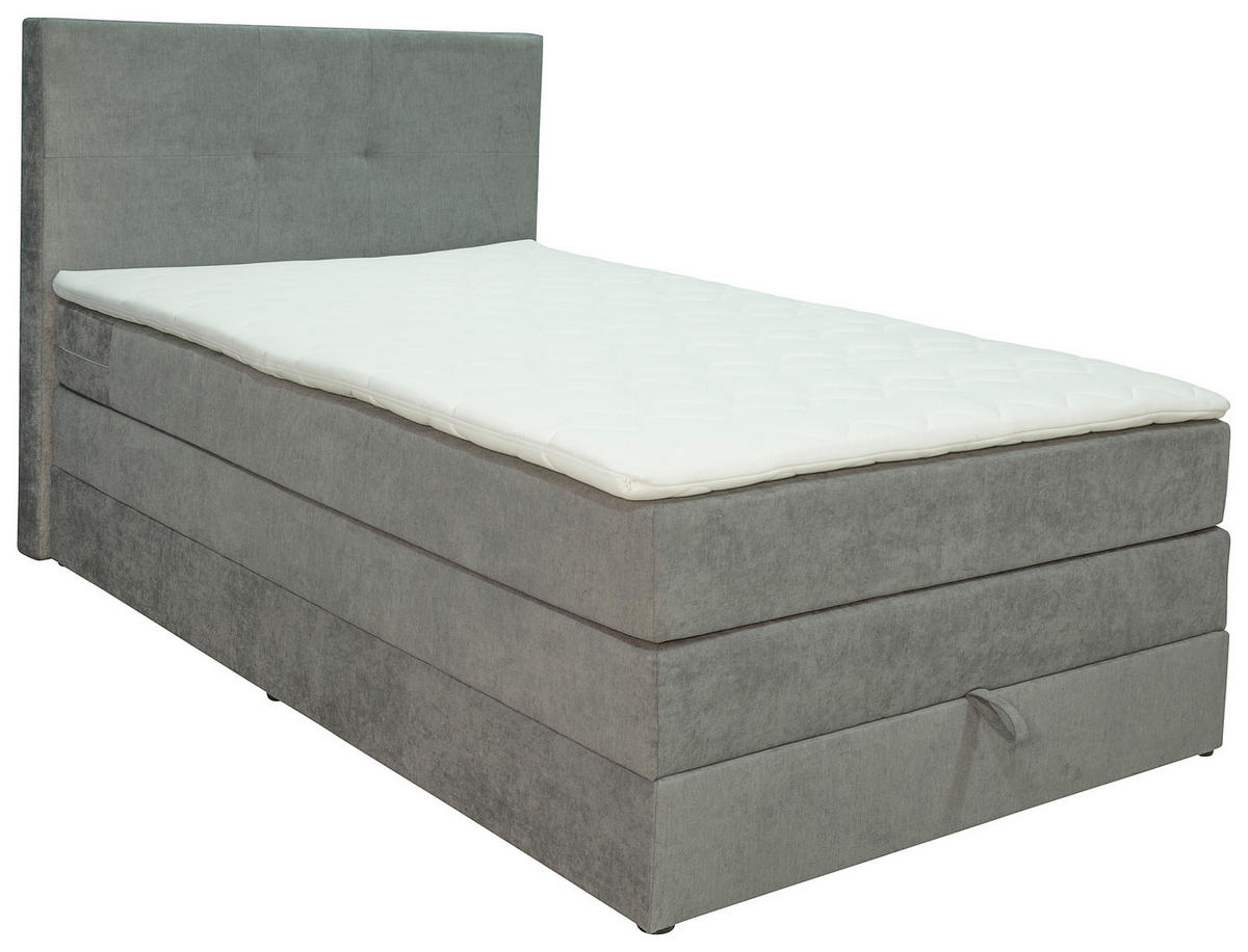 BOXSPRING KREVET 120/200 cm     siva  - siva/crna, Moderno, drvni materijal/tekstil (120/200cm) - Hom`in