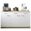 KÜCHENUNTERSCHRANK 150/85/60 cm  in Weiß, Eichefarben  - Eichefarben/Silberfarben, Basics, Holzwerkstoff/Metall (150/85/60cm) - Respekta