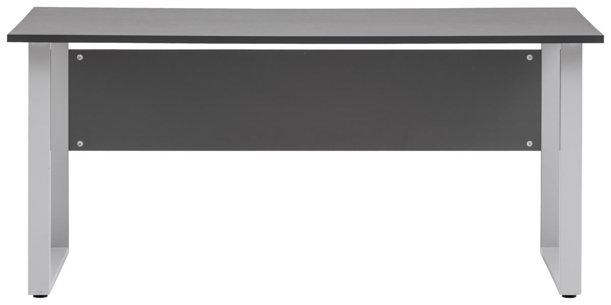 SCHREIBTISCH 160/75/73,2 cm  in Anthrazit, Alufarben  - Anthrazit/Alufarben, KONVENTIONELL, Holzwerkstoff/Metall (160/75/73,2cm) - MID.YOU