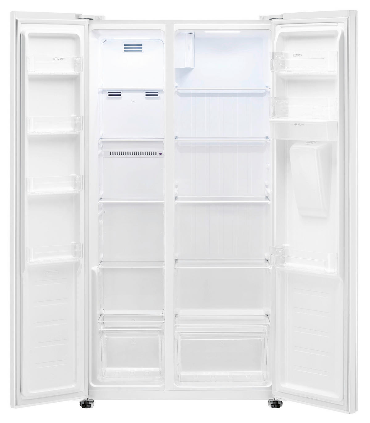 SIDE-BY-SIDE 90/177/59 cm SBS 7367  - Weiß, Trend, Kunststoff (90/177/59cm) - Bomann