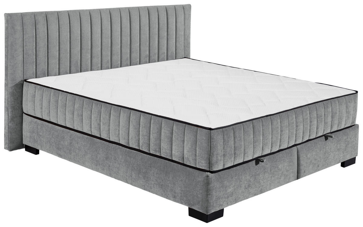 BOXBETT 180/200 cm  Anthrazit  - Anthrazit/Schwarz, Modern, Holzwerkstoff/Kunststoff (180/200cm) - MID.YOU