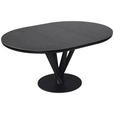 ESSTISCH Dunkelgrau rund  ausziehbar  - Dunkelgrau/Schwarz, Design, Keramik/Holzwerkstoff (120-160/120/76cm) - Novel