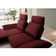 ECKSOFA  in Flachgewebe Rot Rücken echt, Armteilverstellung, Drehsitzfunktion  155/234 cm  - Rot/Schwarz, Design, Textil/Metall (155/234cm) - Dieter Knoll