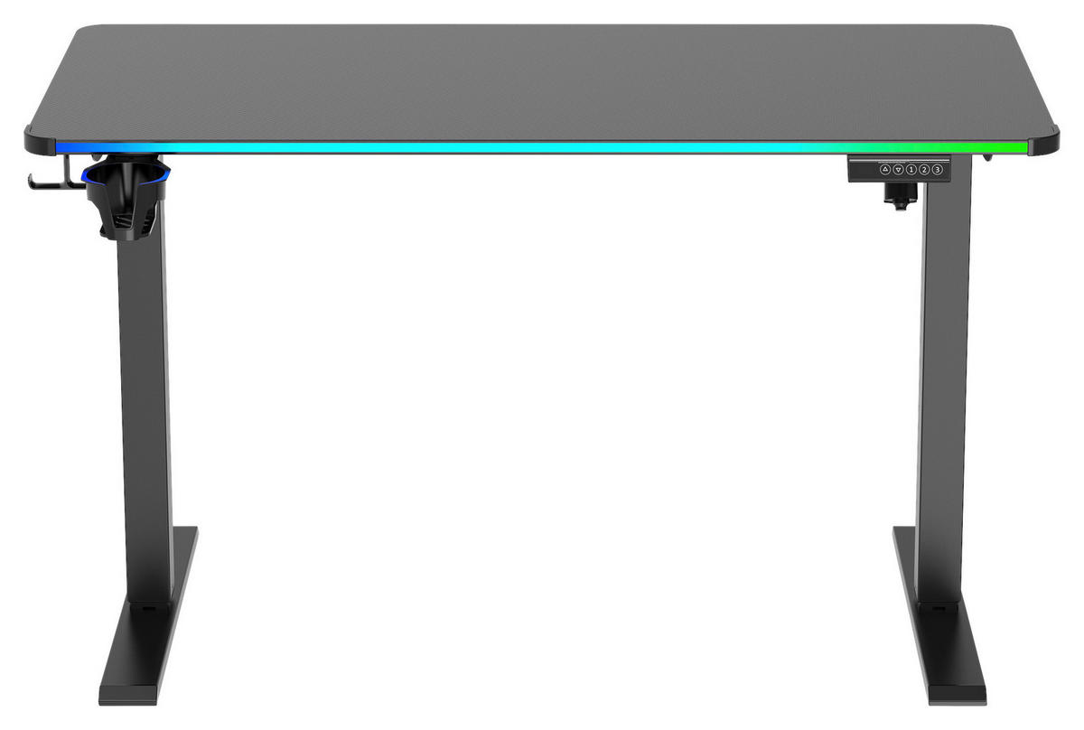 Masă De Scris, metal, plastic, material pe bază de lemn - negru, Design, plastic/metal (120/70-115/60cm) - Novel