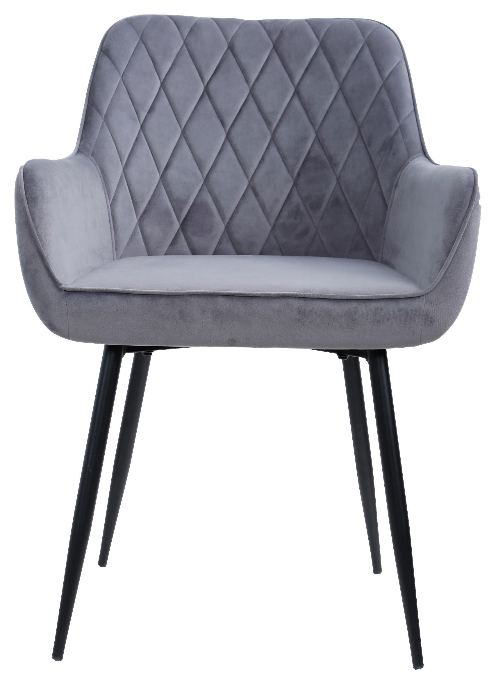 ARMLEHNSTUHL  in Eisen Samt  - Schwarz/Grau, Design, Textil/Metall (56/79/58cm) - Carryhome