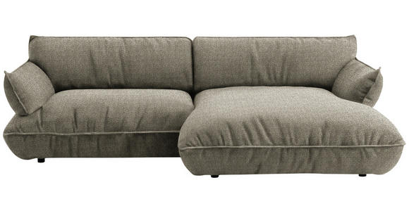 ECKSOFA  in Flachgewebe Naturfarben  264/185 cm  - Schwarz/Naturfarben, Design, Kunststoff/Textil (264/185cm) - Belluti