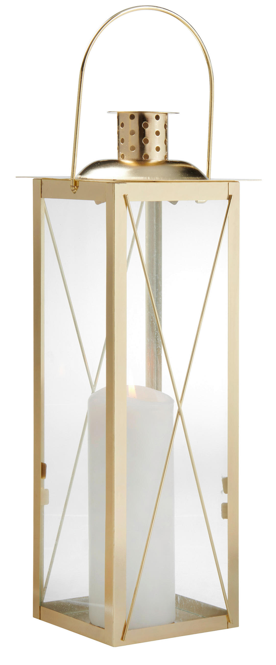 LATERNA - zlate barve, Trend, kovina (15/15/40cm)