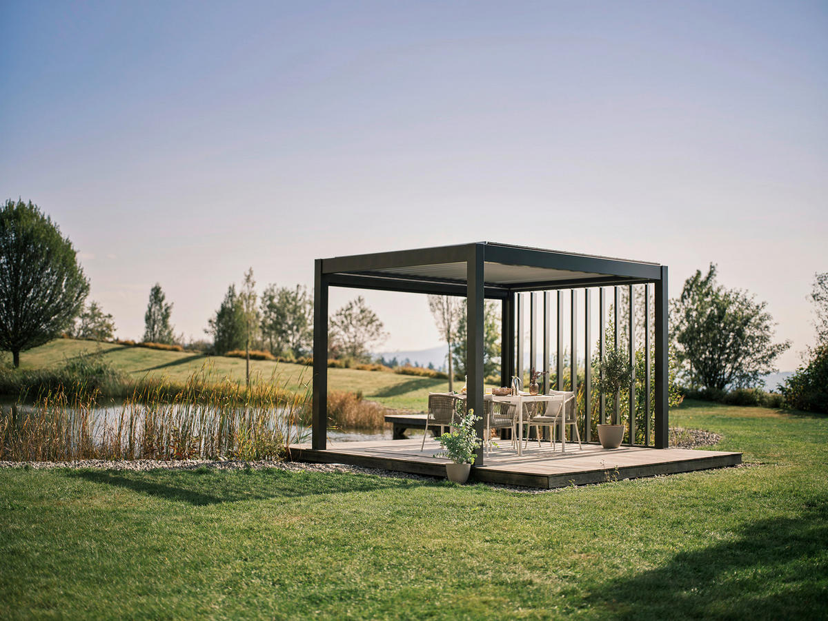 PAVILLON - Dunkelgrau/Silberfarben, Design, Metall (404,5/264/312cm) - Biohort