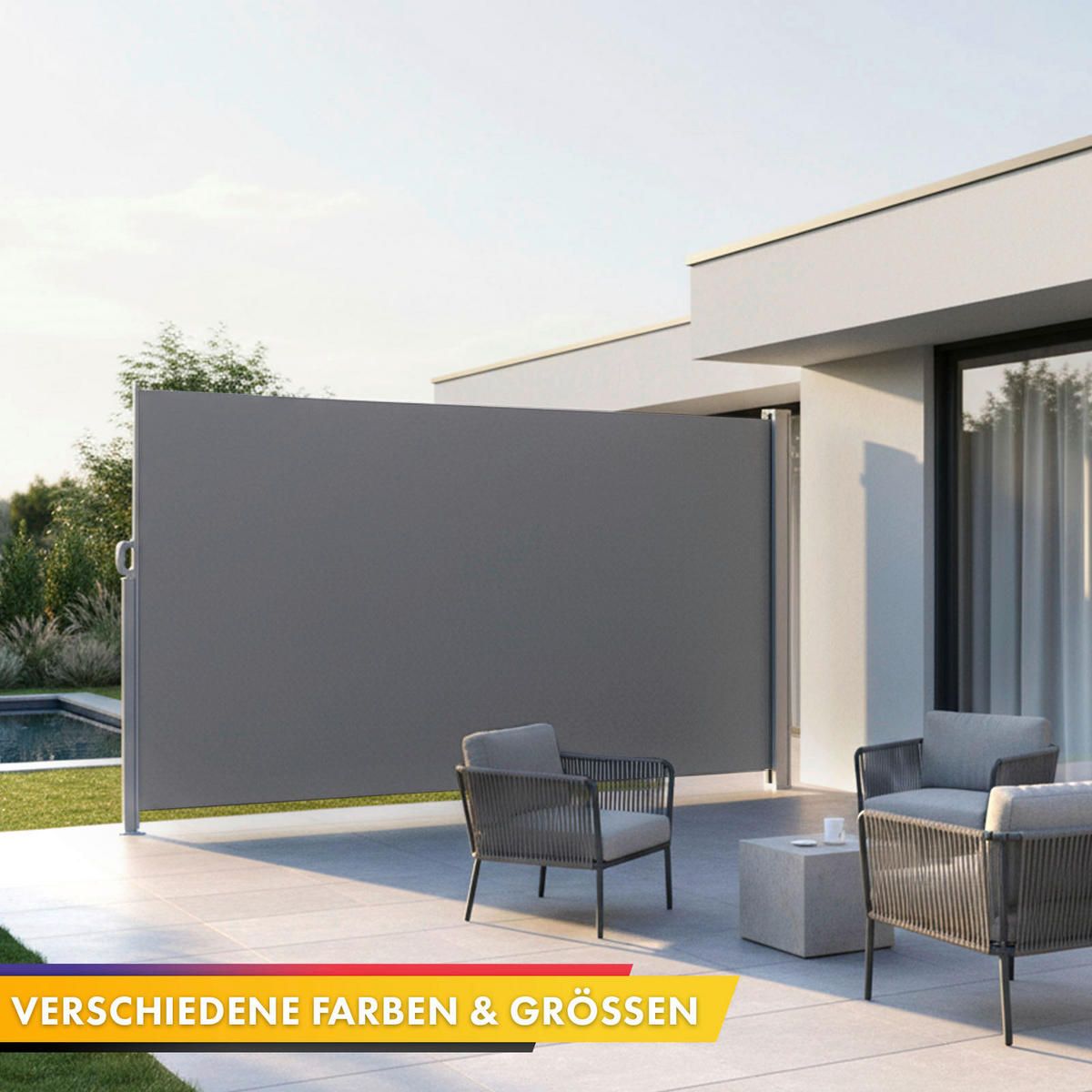 MARKISE - Silberfarben/Hellgrau, Basics, Kunststoff/Metall (400/200cm)