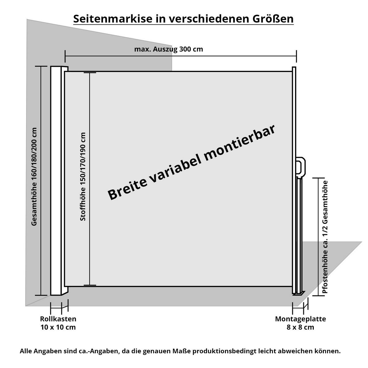 MARKISE - Anthrazit, Basics, Kunststoff (300/180cm) - Floordirekt