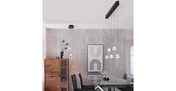 LED-HÄNGELEUCHTE New York 25/150 cm   - Klar/Schwarz, Design, Kunststoff/Metall (25/150cm) - Dieter Knoll